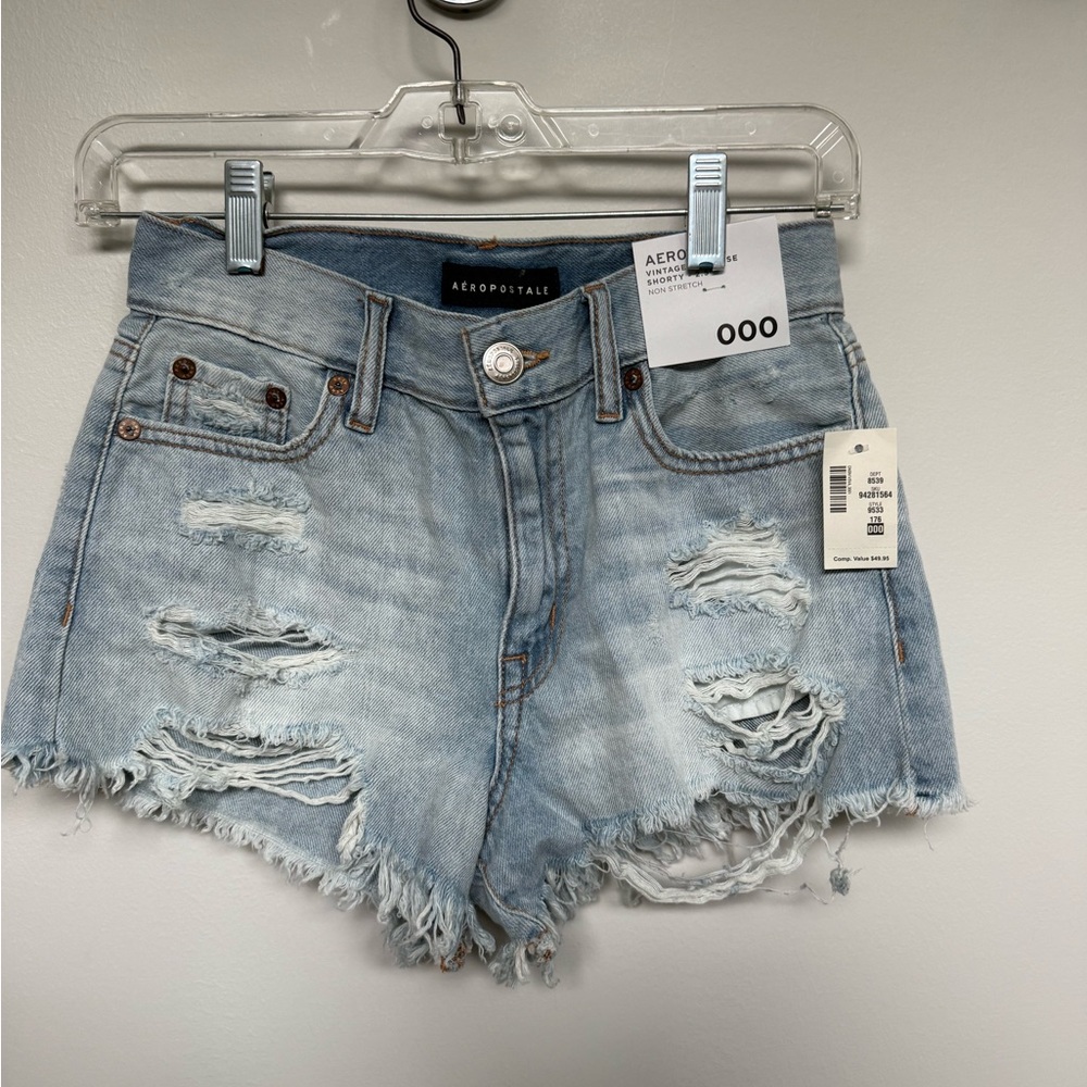 Aeropostale Blue Jean Shorts Distressed